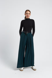 PANTALON FUIDE LARGE FEMME VALERIE EMERAUDE